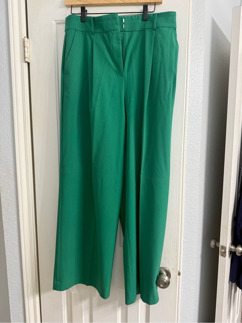 LOFT Emerald Green Wide-Leg Peyton Trousers
